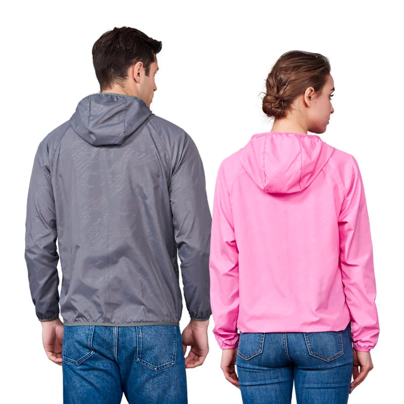 JNLN Chaqueta de senderismo unisex para hombre y mujer, impermeable, de secado rápido, cortavientos para camping, ropa de pesca al aire libre, chubasquero anti-UV