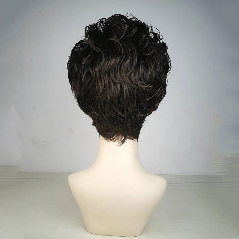HAIRJOY Ladies Wig Short Fluffy Curly Heat-Resistant Synthetic Hair Wig, Suitable for Parties, Parties and Daily Use