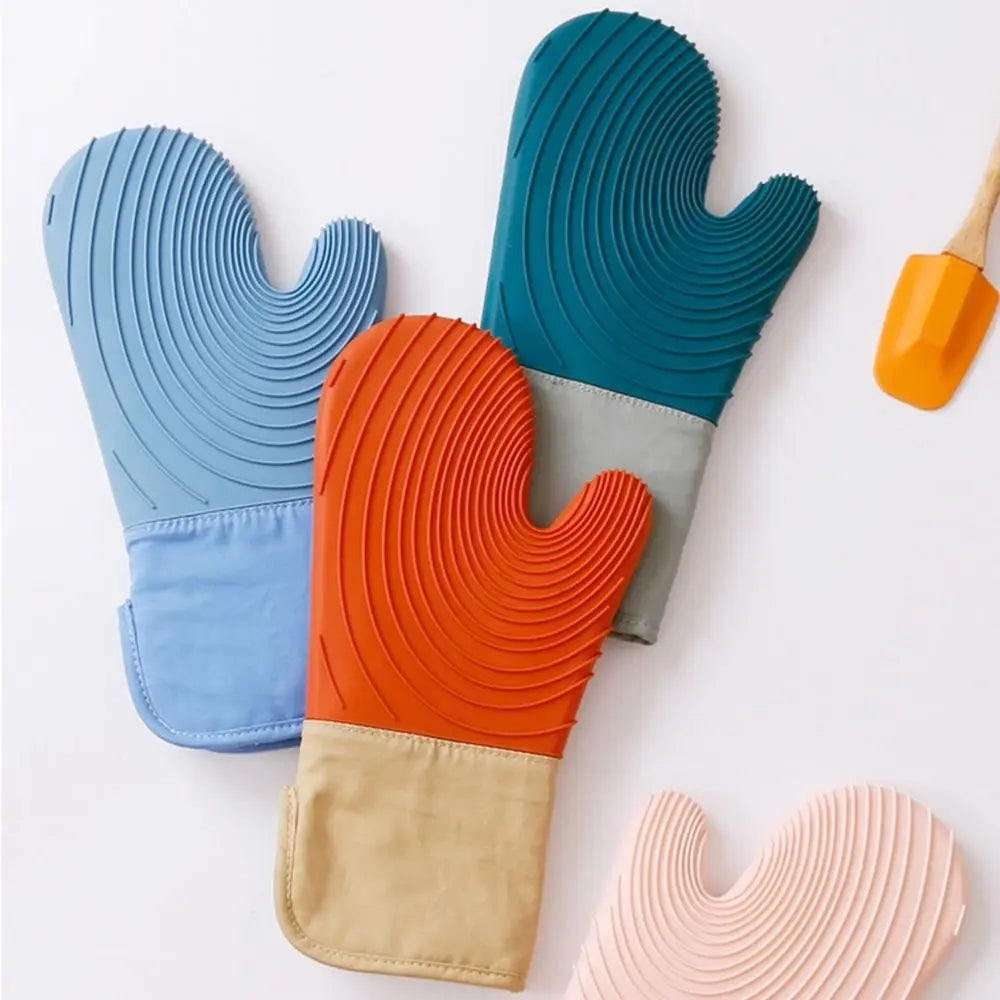 Gants de cuisine professionnels extra longs en silicone, résistants à la chaleur, anti-brûlures, flexibles et antidérapants pour la maison