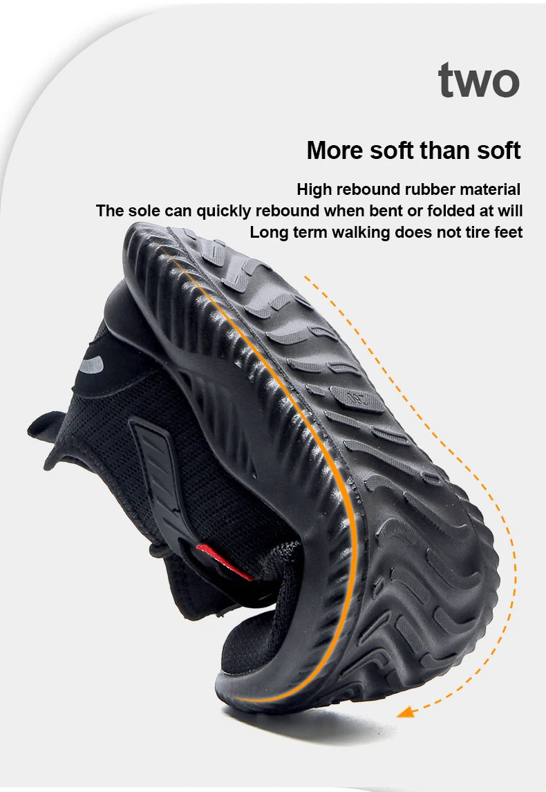 Zapatillas de trabajo con puntera de acero para hombre, zapatos de seguridad a prueba de perforaciones, botas de trabajo, calzado de seguridad indestructible de moda