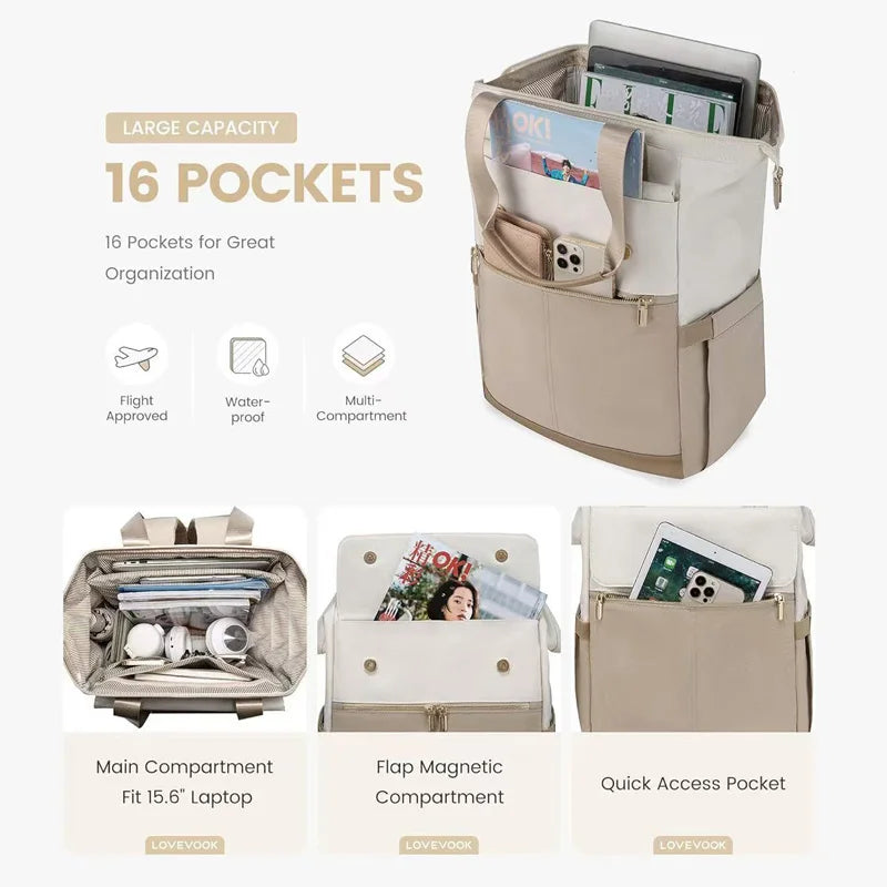 Laptop bag, travel and leisure mommy bag, diaper bag, men's and women's fashionable backpack