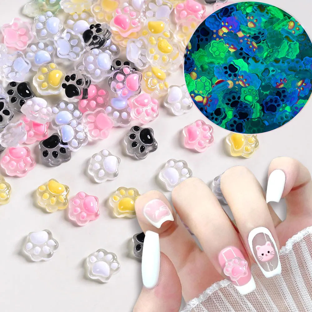 50 dijes de uñas de conejo fresa Kawaii, lazo, brillos, pajarita rosa, cinta de conejo, diamantes de imitación de uñas, piezas de uñas de conejo de dibujos animados de resina