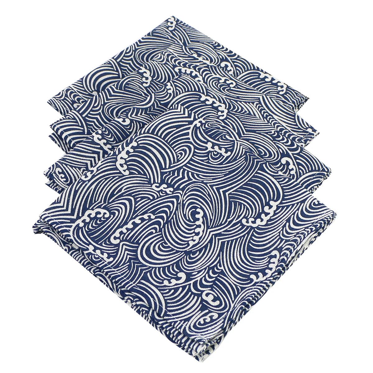 Juego de 4 servilletas de tela estilo japonés de 40x40 cm, mezcla de poliéster y algodón, para cocina, comedor, bodas, restaurantes