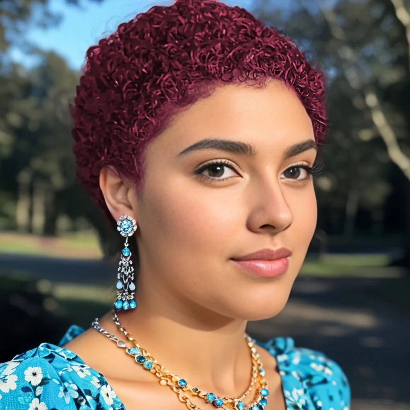 Short Afro Kinky Curly Pixie Wig – 100% Human Hair, Machine-Made