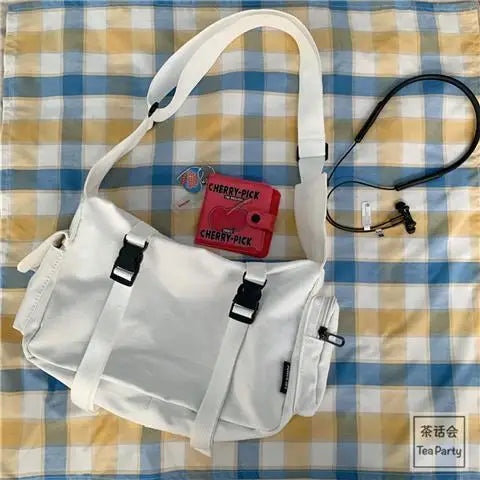 Nuevo bolso cruzado diagonal de lona, versión informal de moda juvenil, bolso de hombro de gran capacidad para mujer, bolsos de mensajero de color liso para mujer