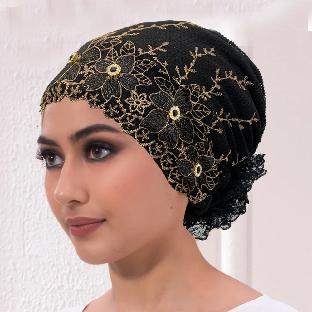 Embroidered Turban Cap
