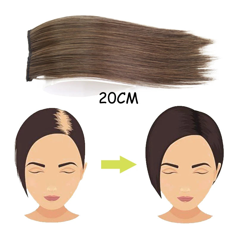 AZQUEEN Almohadillas de cabello sintético invisibles sin costuras con clip de una pieza para aumentar el volumen del cabello, extensiones de cabello, cubrepelo superior lateral