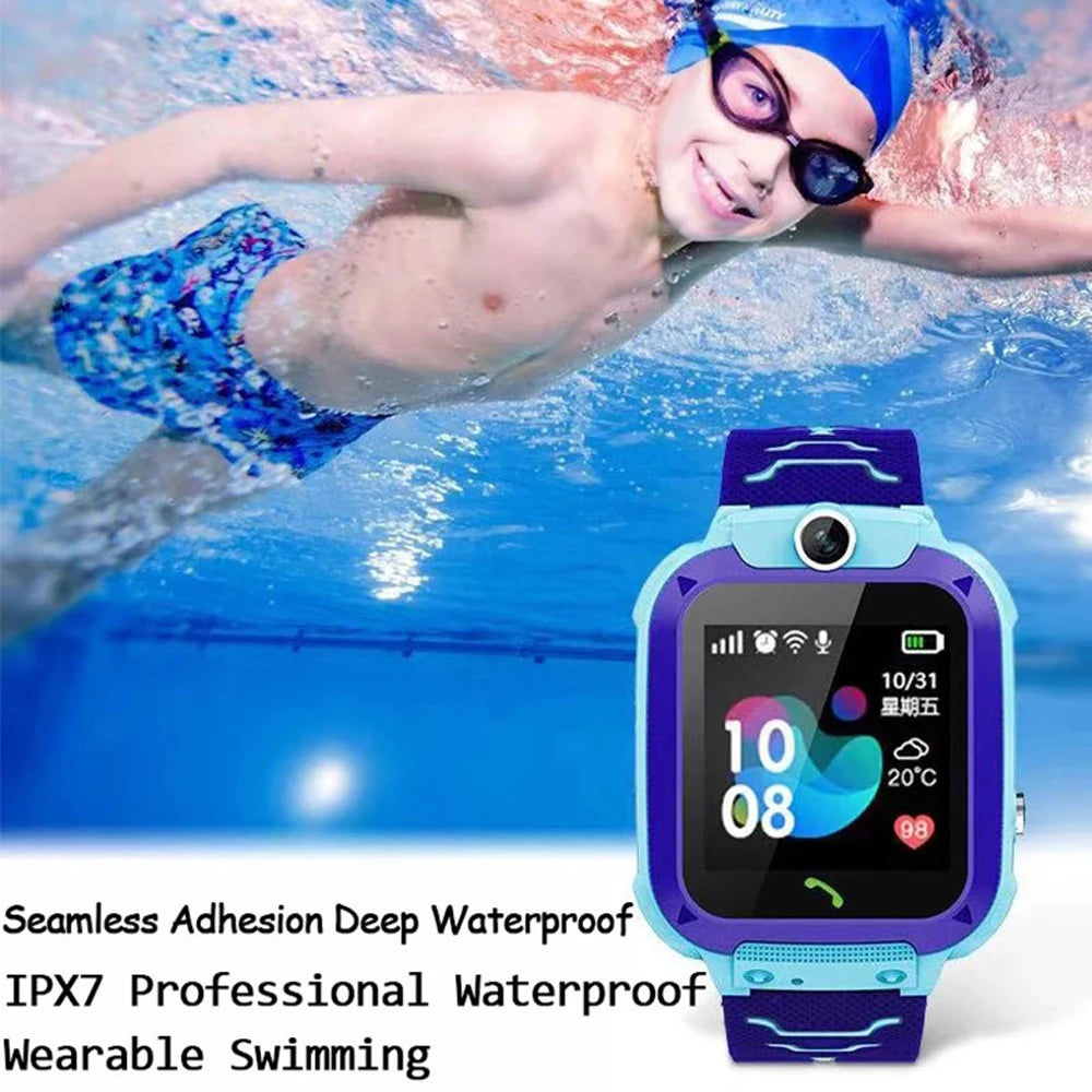 Q12 Reloj Inteligente para Niños, SOS, Impermeable, Tarjeta SIM, Localizador GPS, Regalo de Cumpleaños para Niños y Niñas Q12