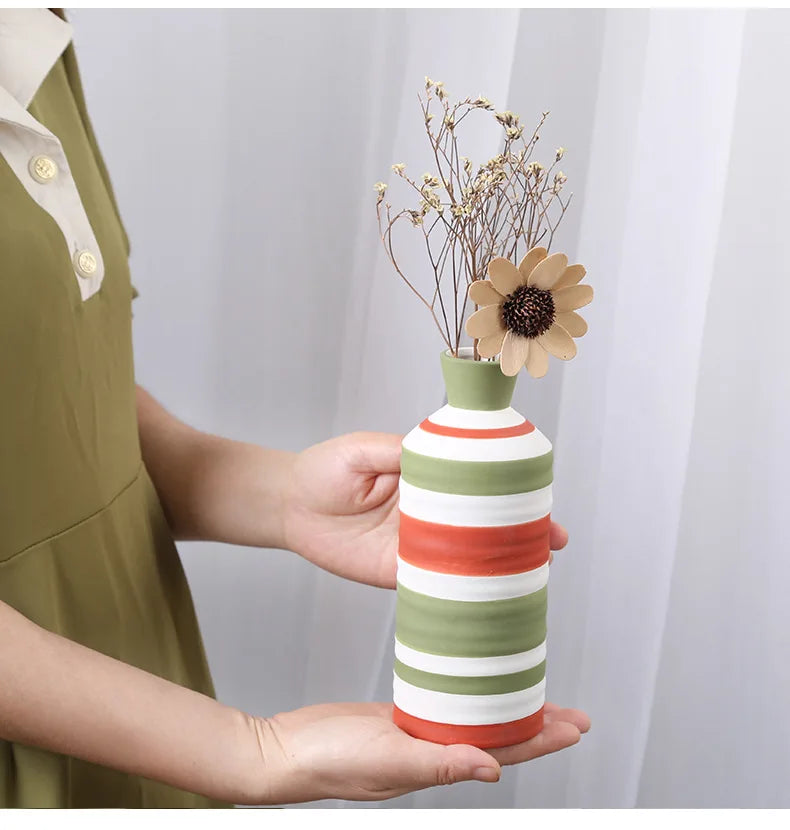 European-style ins porcelain vase decoration TV cabinet Study home decoration flowers tabletop crafts