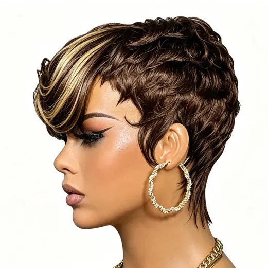 Highlight Pixie Human Hair Wig