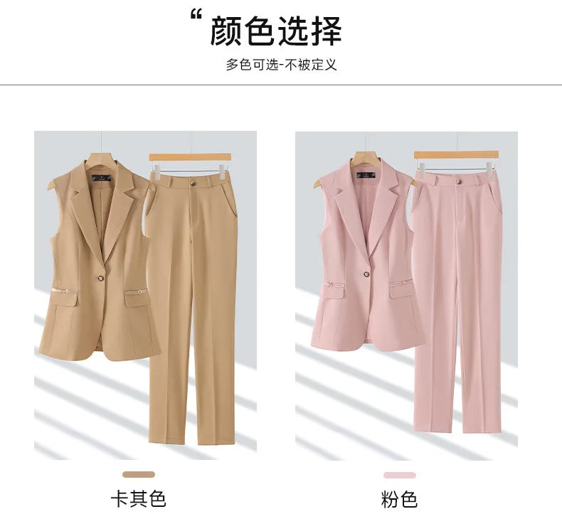 Women Pants Sets Off Shoulder Sleeveless Vest Top Female Pencil Pants Women 2 Piece Set Outfit Elegant Women's Pants Suit