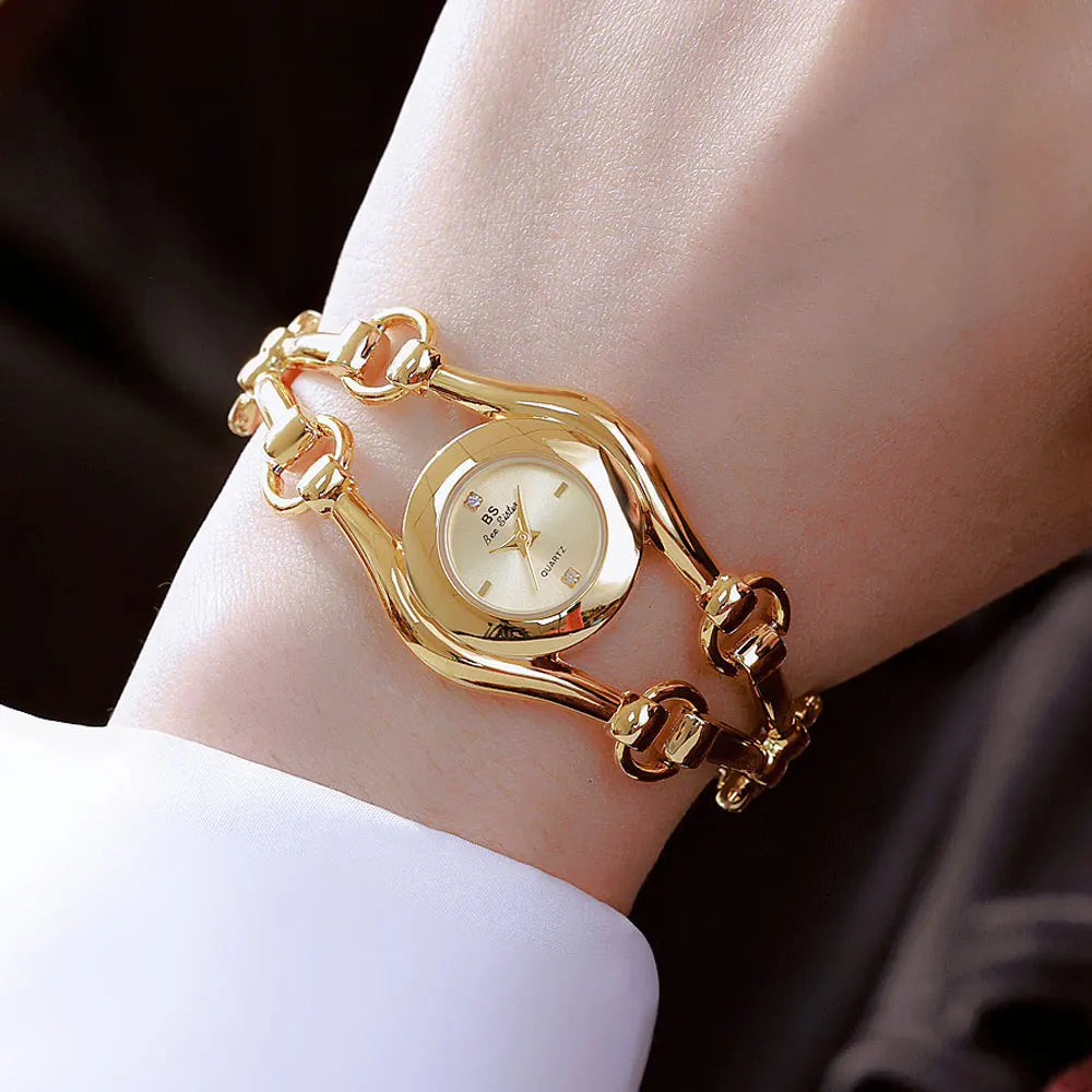Fashion Luxury Watches For Woman New Luxury Golden Vintage Women's Wristwatches Ladies Dress Quartz Clock Relogio Feminino