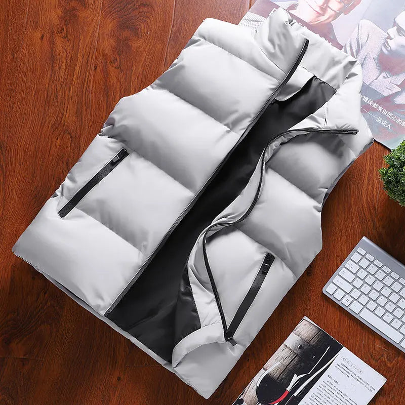 Men Vest Windproof Vest Men Jacket Sleeveless Vest Winter Jacket Casual Coat Men down Cotton Warm Thicken Waistcoat Thick