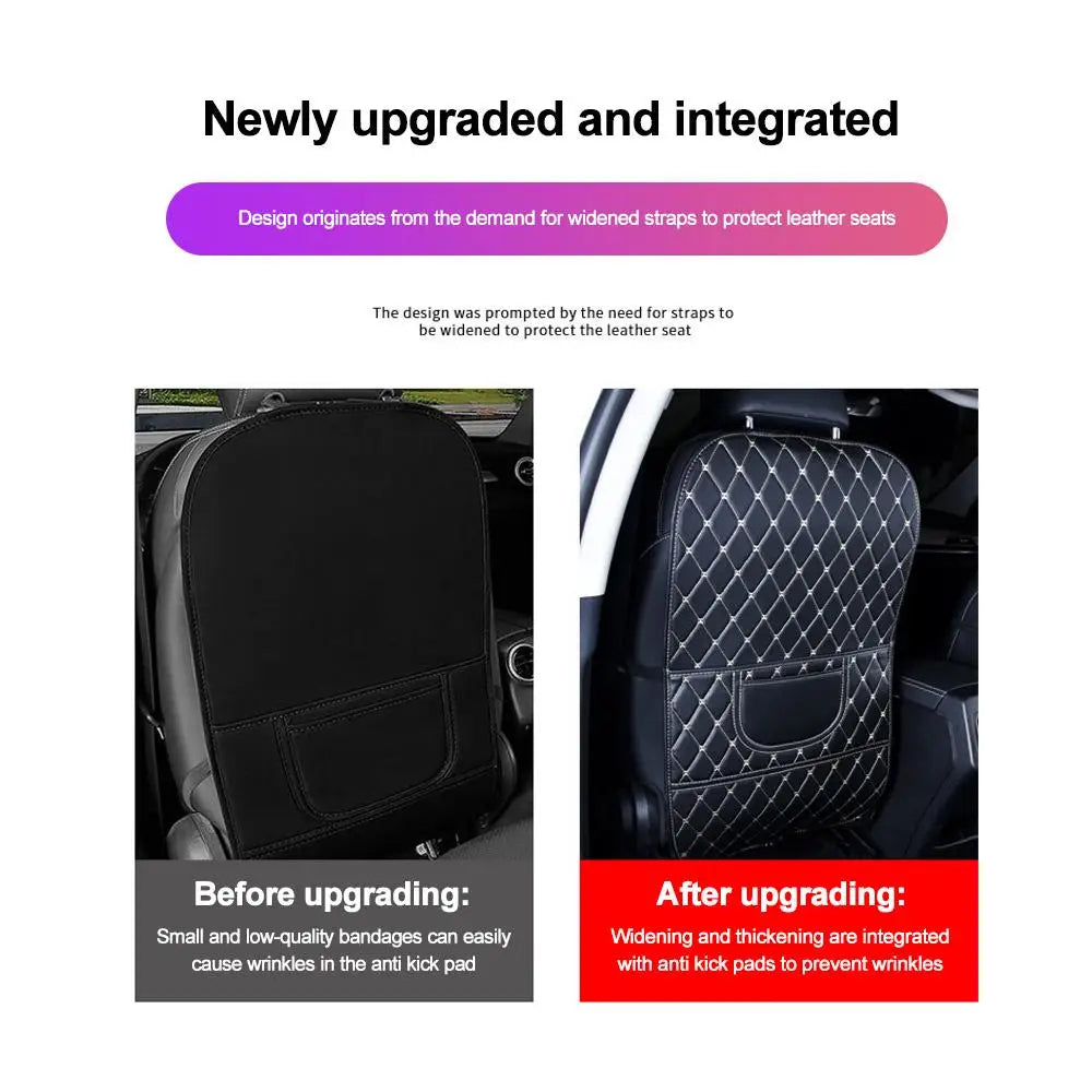 Almohadilla de respaldo de asiento de coche, asiento de seguridad, alfombrillas antipedales para niños, almohadilla de barro antipedales, accesorio de bolsa de almacenamiento interior