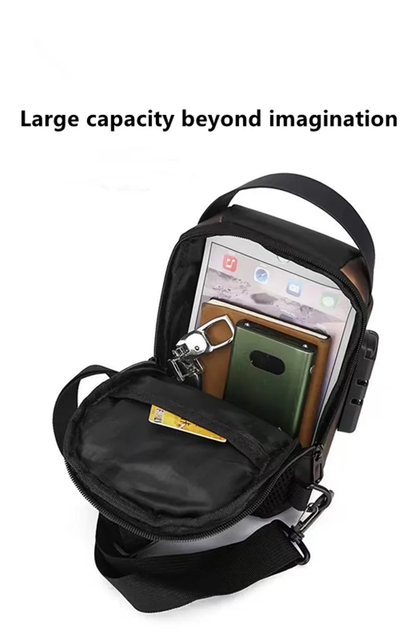 Men’s Stylish Crossbody Bag – Durable Oxford Fabric, Phone Pocket & Secure Closure