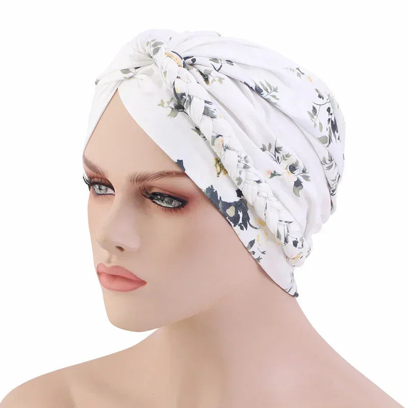 Sombrero turbante indio nuevo con nudo y lazo para mujer, hijab musulmán, pañuelo africano para la cabeza, gorro, gorro para pérdida de cabello, gorro de quimioterapia, pañuelos para la cabeza