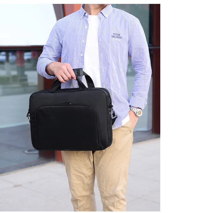 Business Laptop Bag 15.6 Inch 17 Inch Portable Nylon Computer Handbags Laptop Shoulder Simple Style Handbag Zipper Shoulderbag