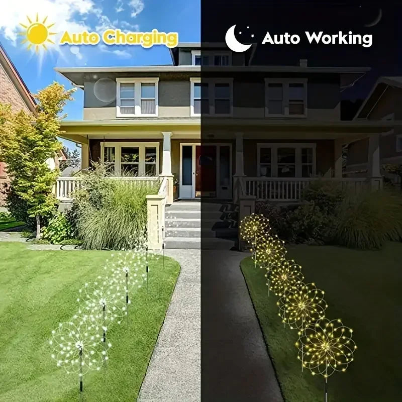Nouvelle guirlande lumineuse solaire à 60 LED, étanche, pour jardin extérieur, avec 8 modes d'éclairage et télécommande.