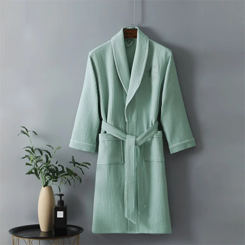 Top Quality Autumn Winter Bathrobes Couple Towel Terry Cotton Robe Men's Elegant Five-star Hotel Home Wear Bath RobeAbsorb Water