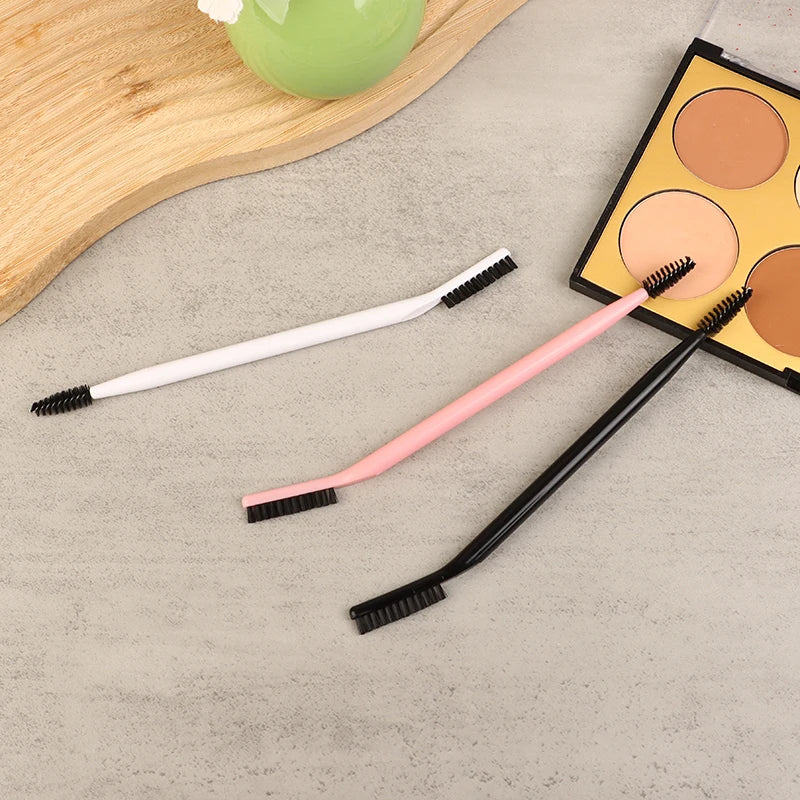1 stk. øyenbrynsbørste med dobbel hode, vippekam, øyenbrynsvippeformer, øyenbrynsbørste for pleie av bryn, gjenbrukbart sminkeverktøy