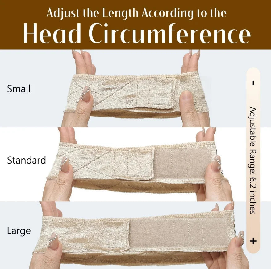 Wide Wig Grip Band for Lace Front Wigs, Velvet Wig Grip Band with Adjustable Hook & Loop Fastener, Nude, 1 Pieces