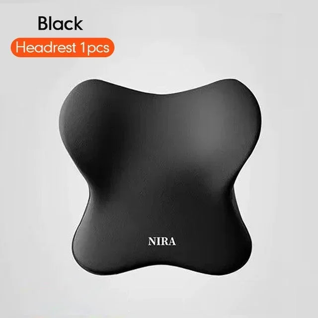 Nueva almohada de apoyo lumbar para coche de espuma viscoelástica, almohada de cuello para automóvil, soporte de cintura, respaldo extraíble lavable, cojín universal para vehículo