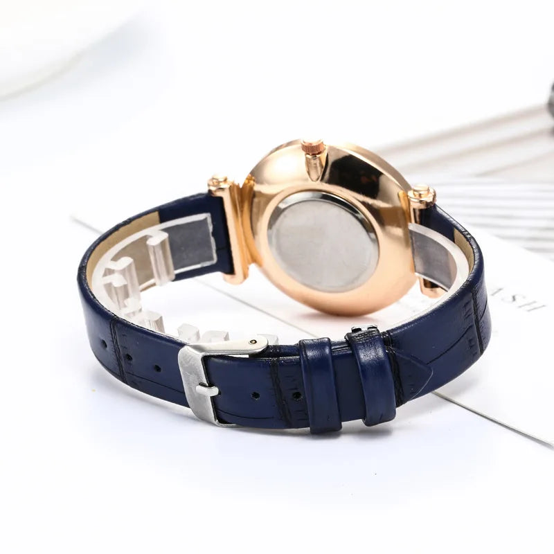 Relojes para mujer, lujo femenino, temperamento, reloj de mujer, correa de cuero, reloj de diamantes, reloj analógico de cuarzo, Reloj Mujer, Montre Femme