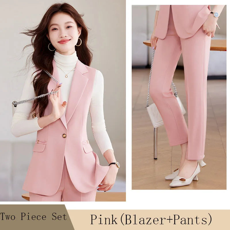 Women Pants Sets Off Shoulder Sleeveless Vest Top Female Pencil Pants Women 2 Piece Set Outfit Elegant Women's Pants Suit