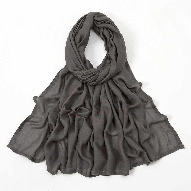 Hijabs musulmanes para mujer, pañuelos finos lisos, chales para mujer musulmana, pañuelo suave de viscosa y rayón, turbante islámico, diadema de 200x85cm