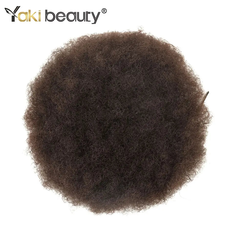 Afro Puff Drawstring Ponytail Synthetic Hair Extension Black Brown Clip On Kinky Drawstring Curly Ponytail