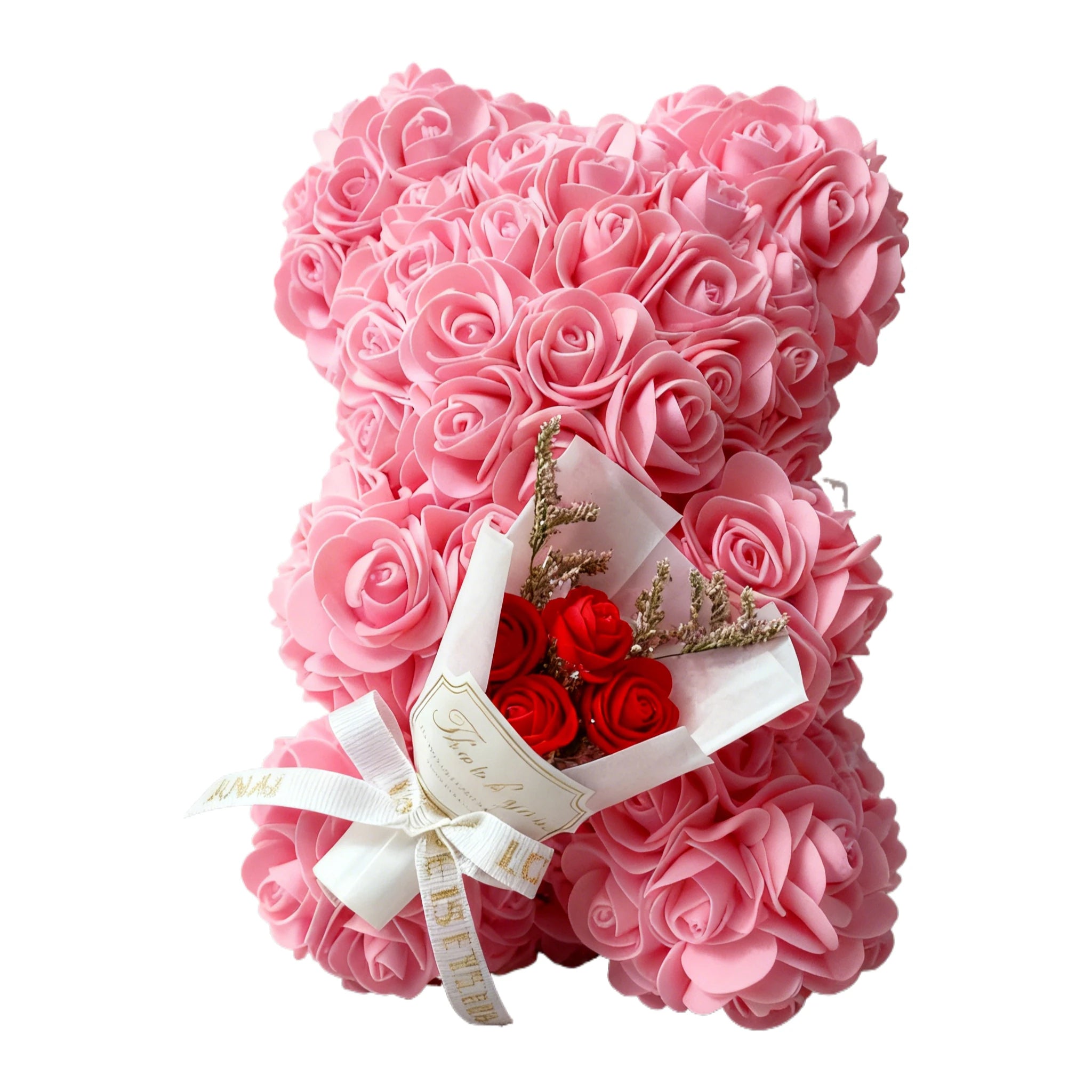 Ours en rose cadeau avec boîte