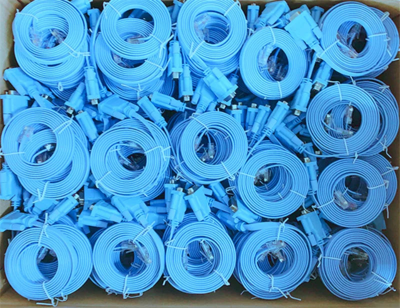 Cable de Consola DB9P Conector RJ45 Ethernet a RS232 DB9 Puerto Serie Cables de Red para Routers Cisco Switch Router Azul 1.8m
