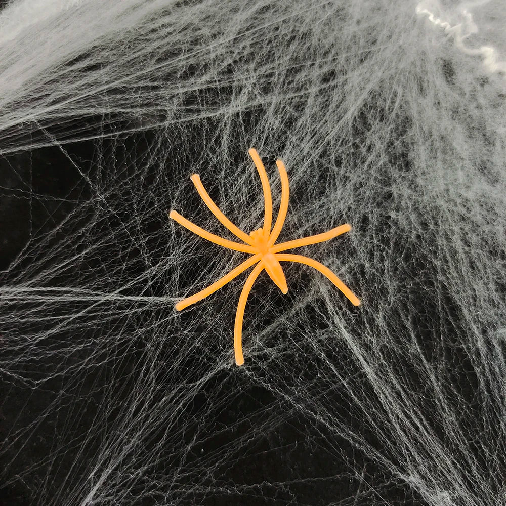 Halloween Decorations Artificial Spider Web White Stretchy Cobweb for Scary Party Scene Props Horror House Decoraton Accessories