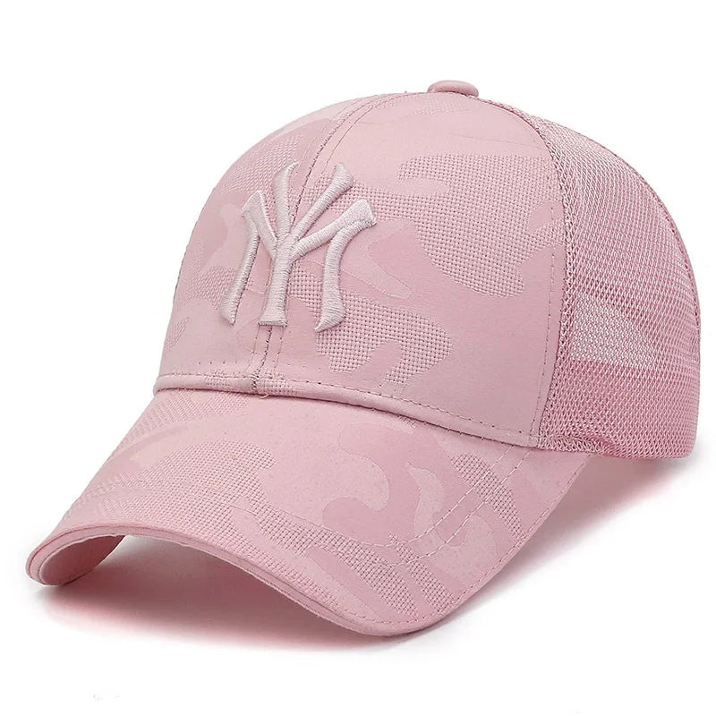 Gorra de béisbol de camuflaje bordada con letras de moda para primavera y otoño, gorra informal ajustable para exteriores, sombrero protector solar