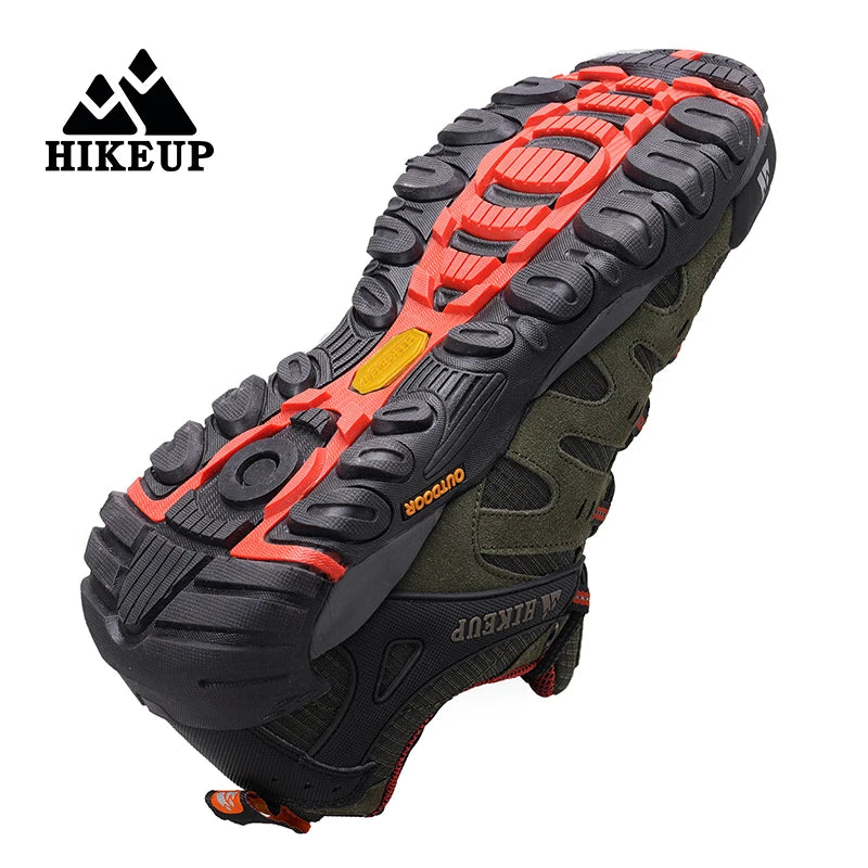 HIKEUP Zapatillas de senderismo para hombre de cuero de ante, calzado de exterior resistente al desgaste, zapatillas tácticas de trekking, senderismo y caza para hombre