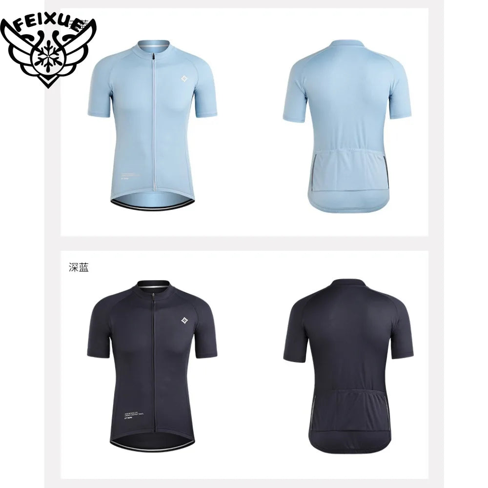 Maillot de Ciclismo para Hombre Transpirable Ropa de Bicicleta Sólido con Bolsillos Camiseta Superior de Ciclismo para Hombres Ropa de Ciclismo de Montaña