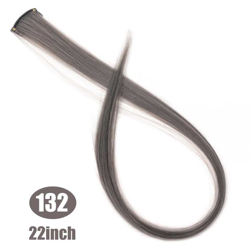 Extension capillaire synthétique Lupu, mèches arc-en-ciel, une seule pièce, épingle à cheveux, cheveux longs et raides, pour faux cheveux