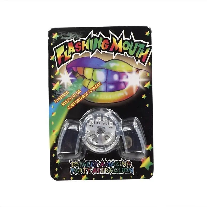 1 ud. Protector bucal LED con luces intermitentes, dientes que se iluminan, parrilla dental LED intermitente, boquilla, fiesta de Halloween, fiesta rave luminosa