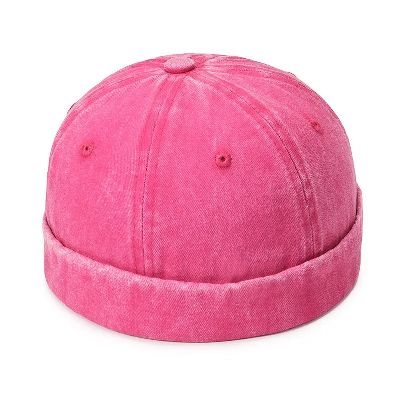 Gorro de punto vintage con bordado de palma para hombre, gorro docker, gorro de propietario de primavera, gorro sin ala unisex de Hip Hop, gorros ajustables