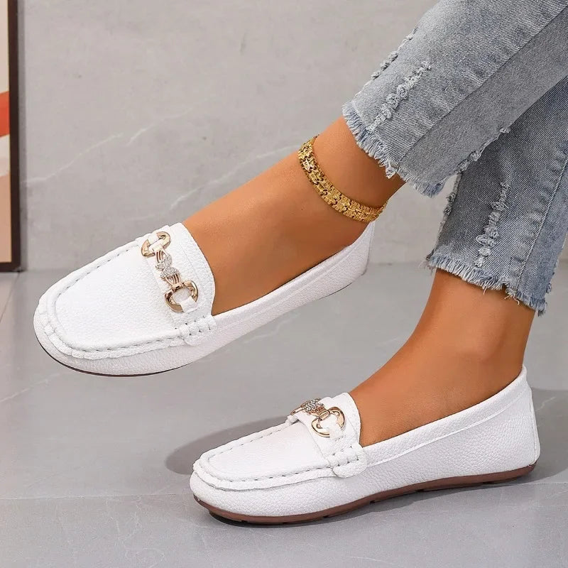 Women's Casual Slip on Mary Jane Shoes Spring Autumn New Fashion Round Toe Solid Soft Sole Flat Loafers Zapatos De Mujer
