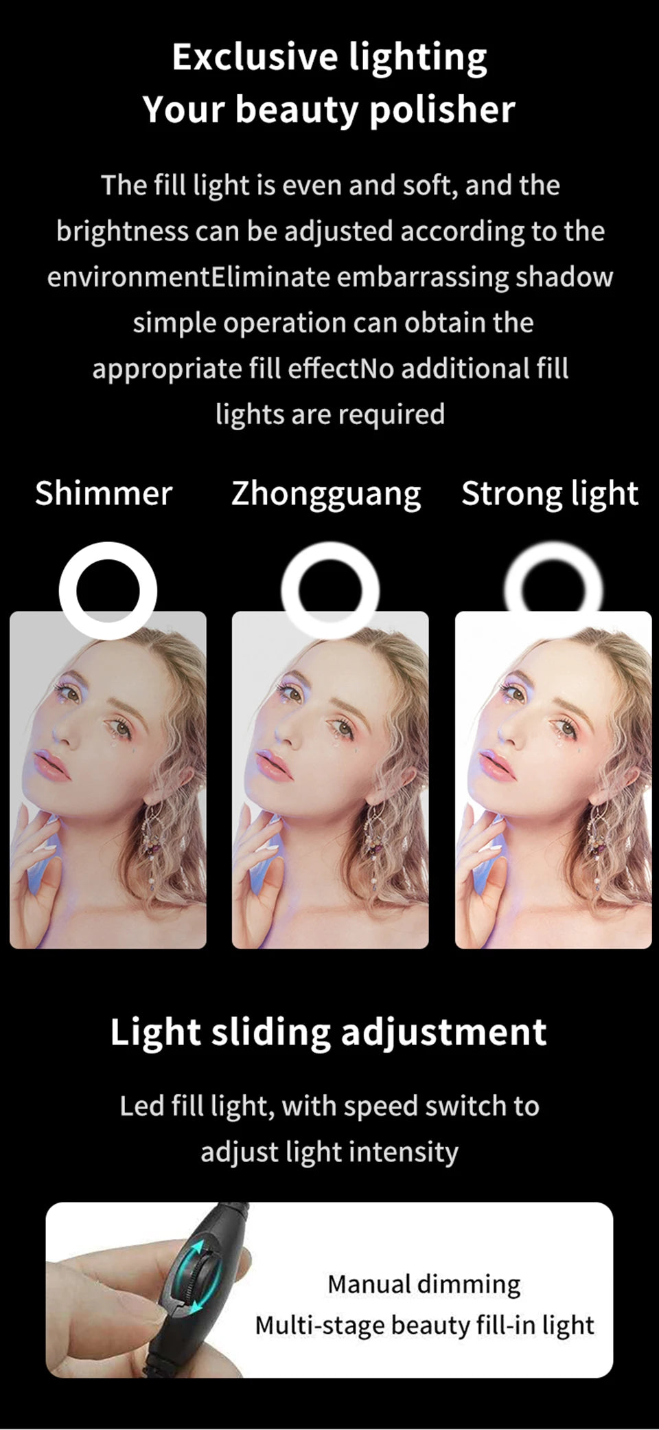 Webkamera 1080P Minikamera Full HD Webkamera Med Ringfyllingslys Mikrofon USB Direktesending For Youtube PC Bærbar PC Videoopptak