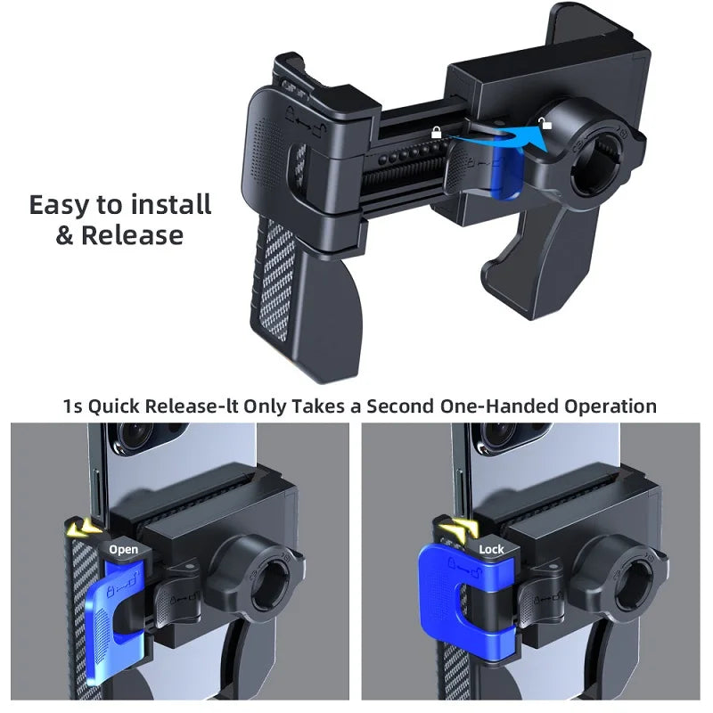 Support de téléphone portable pour vélo et moto, clip de fixation pour guidon, support GPS antichoc pour téléphones de 4,5 à 7 pouces