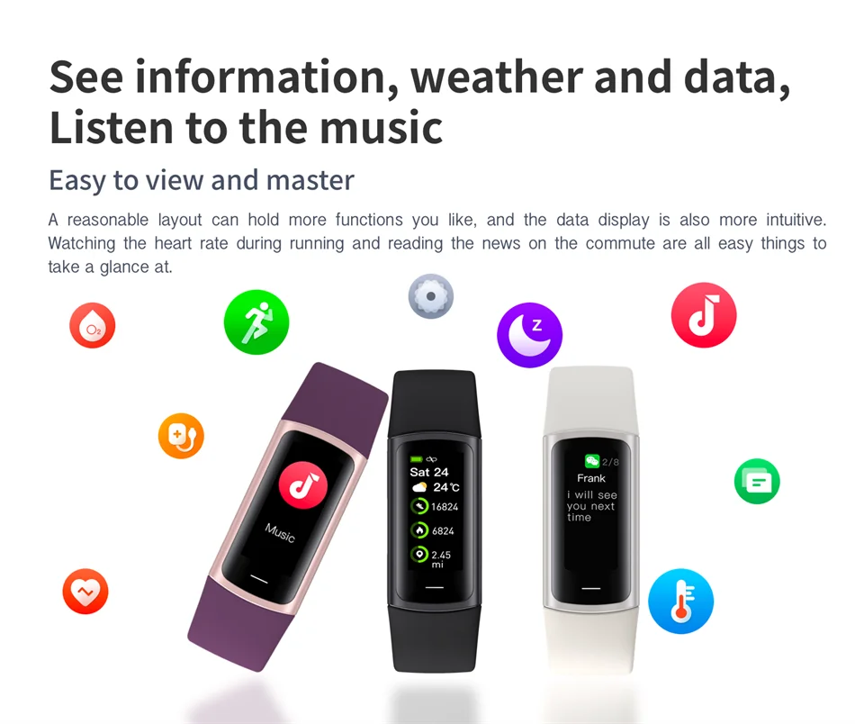 Pulsera inteligente deportiva rastreador de actividad para hombre y mujer banda impermeable conectado al teléfono rastreador de hombres reloj inteligente para Android iOS