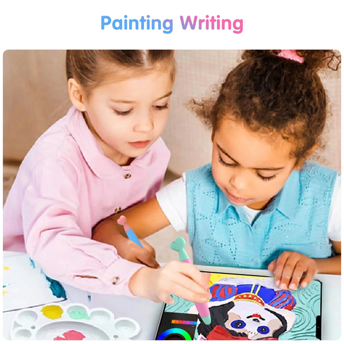 Cute Touch Screen Pen Stylus Silicon Writing Drawing Handwriting Touch Screen Pen for Kids Compatible with Tablet Phone for iPad