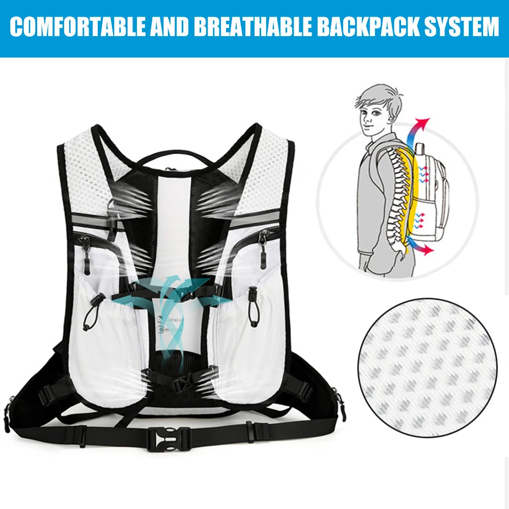 Mochila de Senderismo Ligera para Hombre y Mujer, Mochila de Viaje para Acampar al Aire Libre con Sistema de Hidratación, Equipo para Ciclismo y Correr