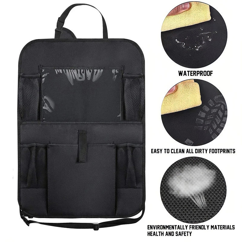 1Pcs Automobile Seat Back Storage Bag Car Seat Back Protector Cover Universal Car Back Seat Organizer with Storage Pockets