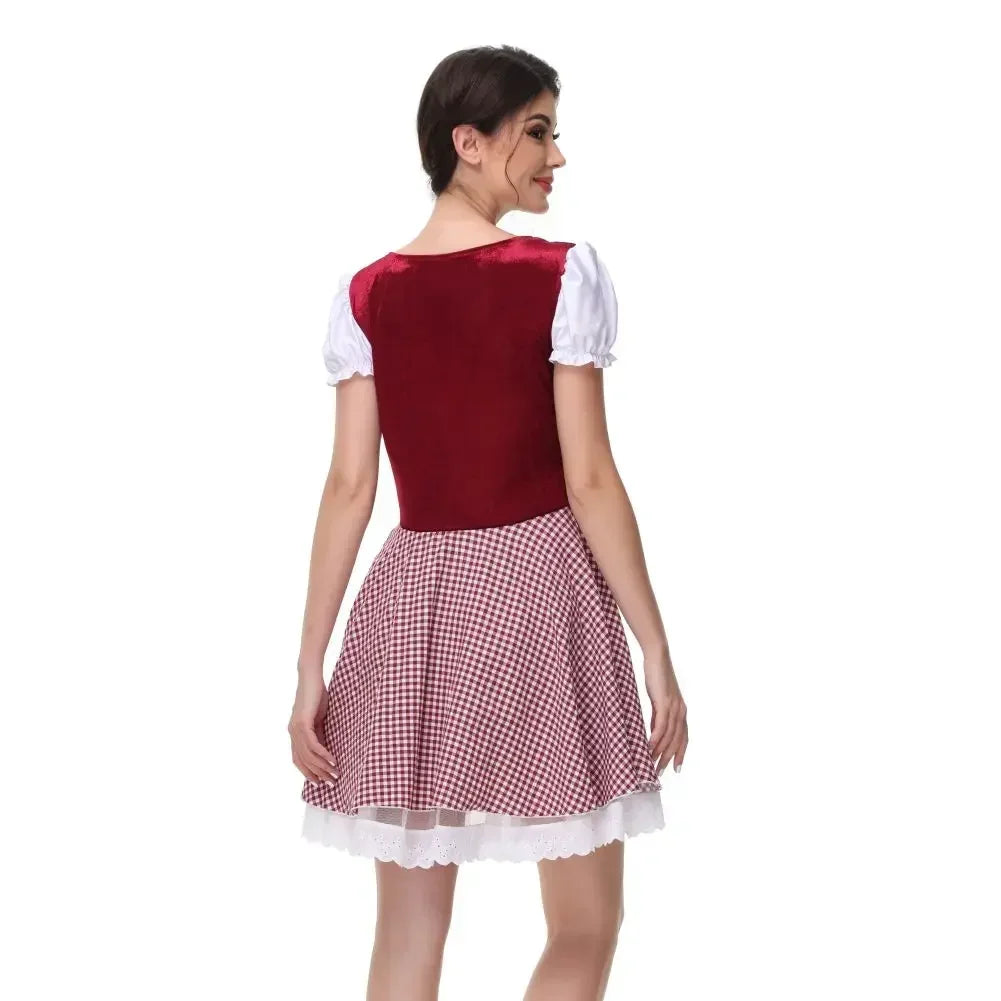 Uniforme de serveuse sexy pour l'Oktoberfest, costume de cosplay pour femme, tenue traditionnelle allemande bavaroise pour fête, déguisement d'Halloween