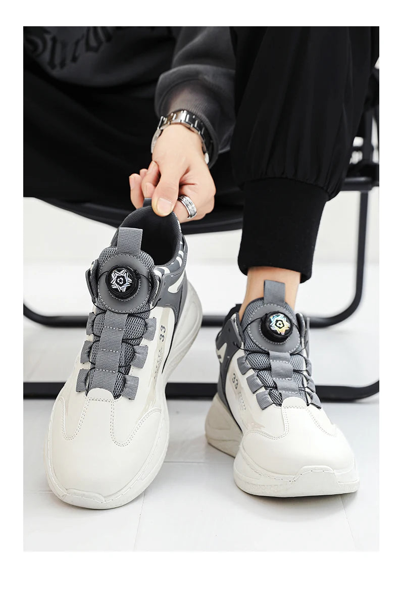Zapatillas de Hombre con Hebilla Giratoria Cómodas Antideslizantes con Cordones Duraderas para Actividades al Aire Libre de Hombre