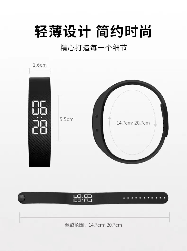 Reloj inteligente Pulsera deportiva Pulsera inteligente con despertador vibrador Pulsera podómetro para estudiantes hombres y mujeres