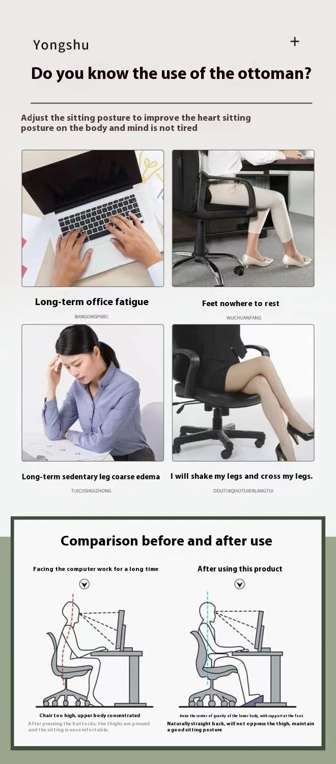 Reposapiés portátil para debajo del escritorio, reposapiés ergonómico con rodillos de masaje para la oficina en casa. Envío rápido.